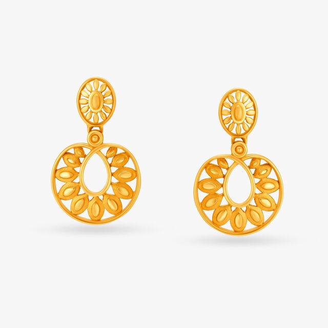 Luxurious Gold Drop Earrings,,hi-res image number null