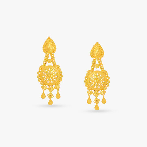 Wheel Medallion Drop Earrings