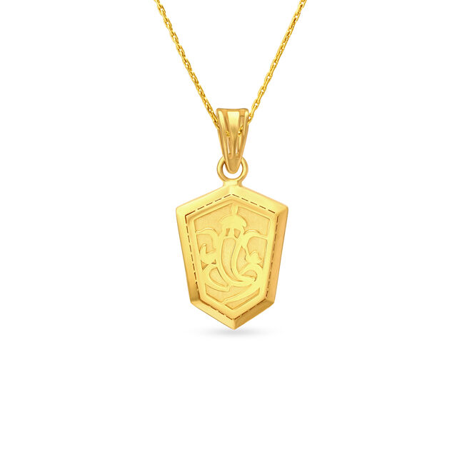 Lord Ganesha Engraved Men's Laser Cut Pendant,,hi-res image number null