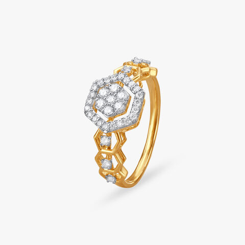 Bold Geometric Diamond Finger Ring