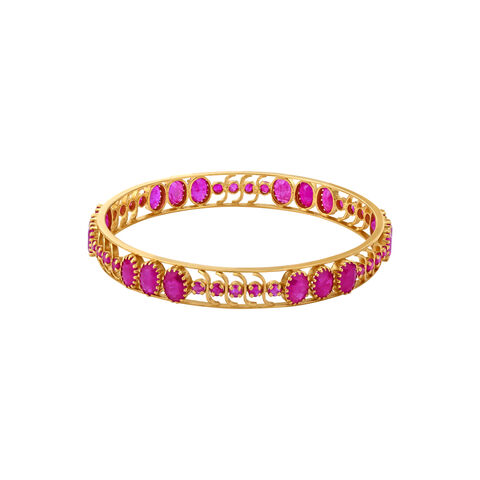 Dazzling Ruby Gold Bangle