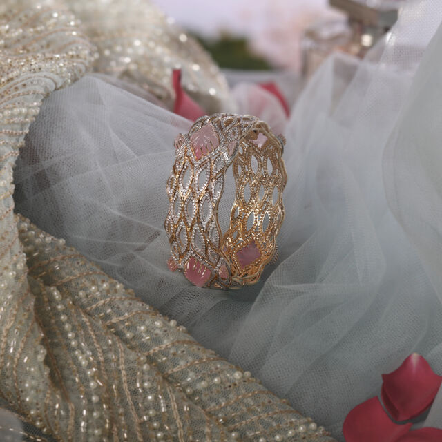 Regal Bloom Diamond Broad Bangle,,hi-res image number null