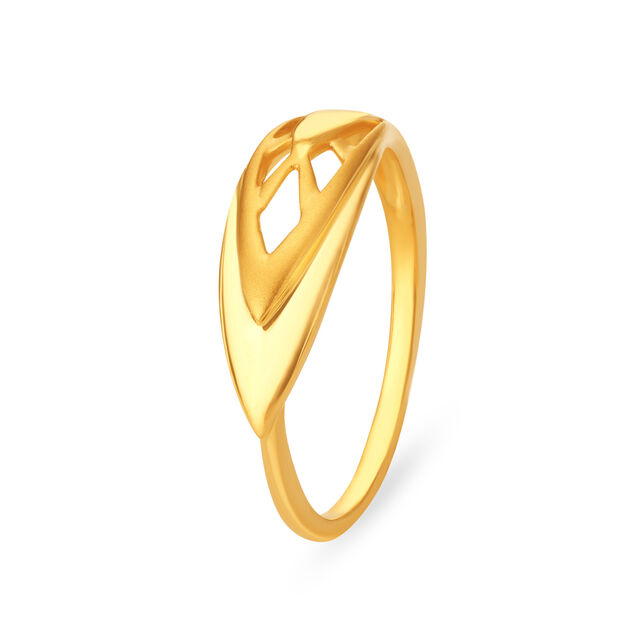 Sophisticated Yellow Gold Leaf Finger Ring,,hi-res image number null
