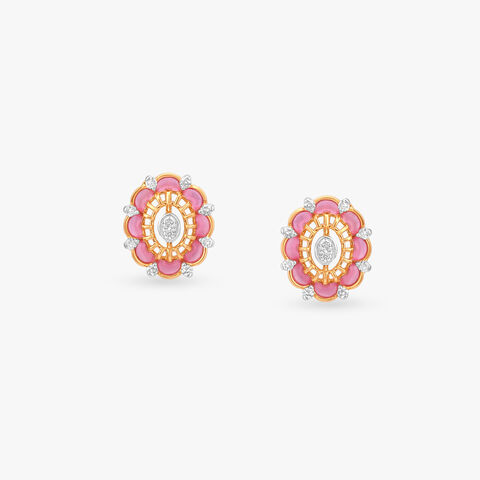 Blush Garland Diamond Stud Earrings