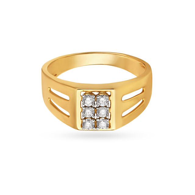 Charismatic Men's Square Matt Diamond Finger Ring,,hi-res image number null