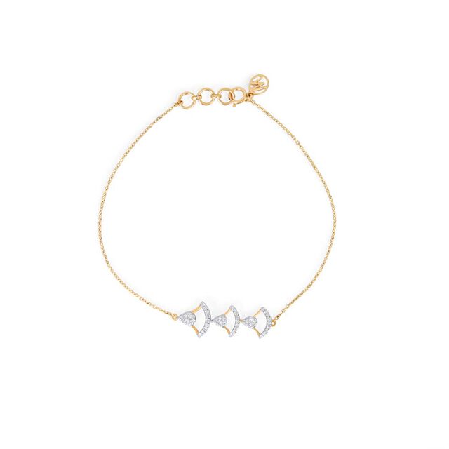 14 KT Yellow Gold Delightful Diamond Bracelet,,hi-res image number null
