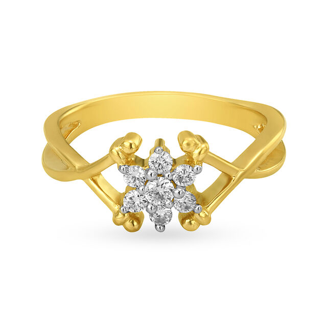 Floral Seven Stone Diamond Finger Ring,,hi-res image number null