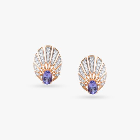 Divine Rays Diamond Stud Earrings