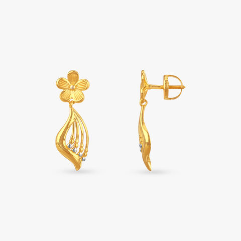 Floral Swing Gold Drop Earrings