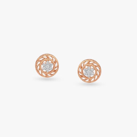 Twilight Spiral Diamond Stud Earrings