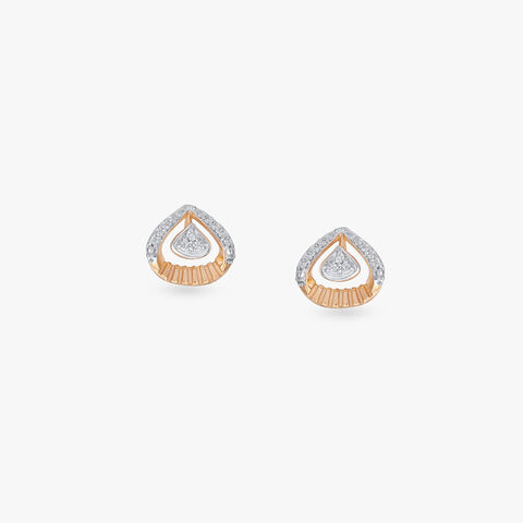 Dew Crest Diamond Stud Earrings