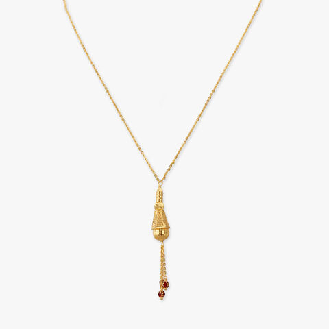 Tassel Elegance Gold Pendant with Chain