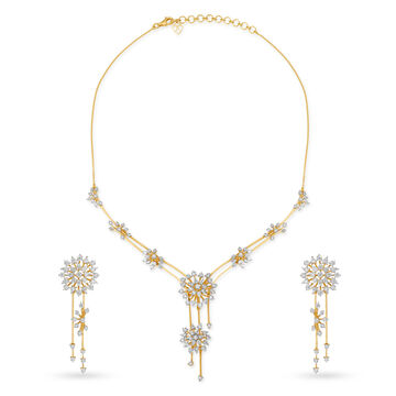 Two Tiered Diamond Necklace Set