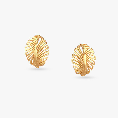 Tropical Charm Gold Stud Earrings