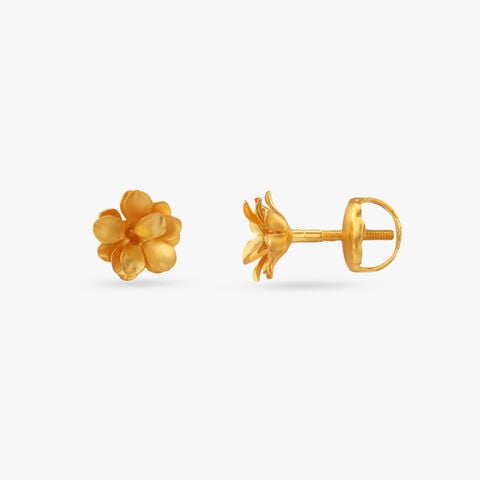 Blossom Whirl Gold Stud Earrings