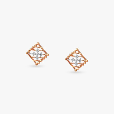 Pixel Poise Diamond Stud Earrings