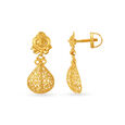 Elegant Filigree Drop Gold Earrings,,hi-res image number null