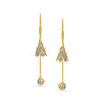 Enchanting 18 Karat Yellow Gold And Diamond Floral Drops,,hi-res image number null