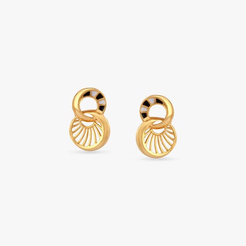 Radiant Loop Gold Stud Earrings