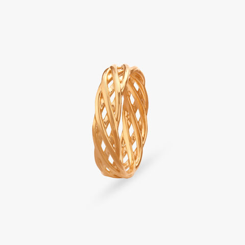 Stylish Interlaced Gold Ring