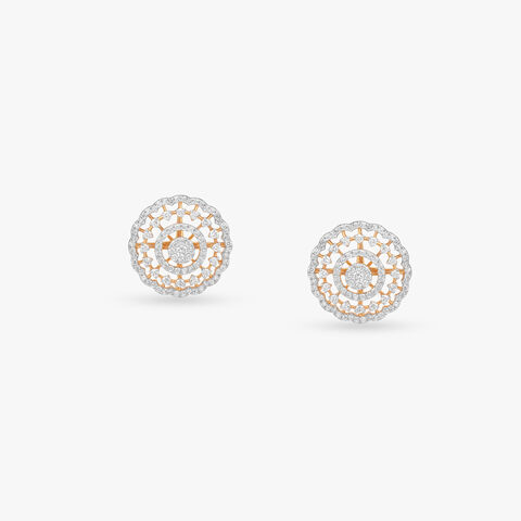 Majestic Medallion Diamond Stud Earrings