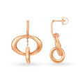 Shiny 18 Karat Rose Gold Round Drop Earrings,,hi-res image number null