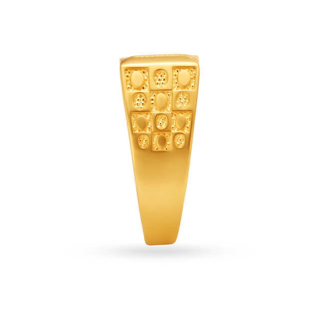 Impressive Brick Motif Gold Finger Ring For Men,,hi-res image number null