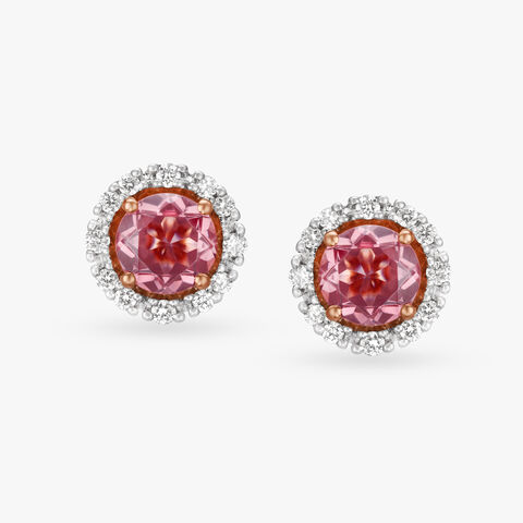 Strawberry Daiquiri Diamond Stud Earrings
