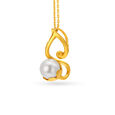 Adorable Leaf Motif Stone Studded Gold Pendant,,hi-res image number null