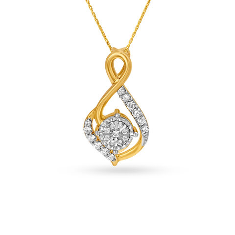 Stylised Teardrop Diamond Pendant