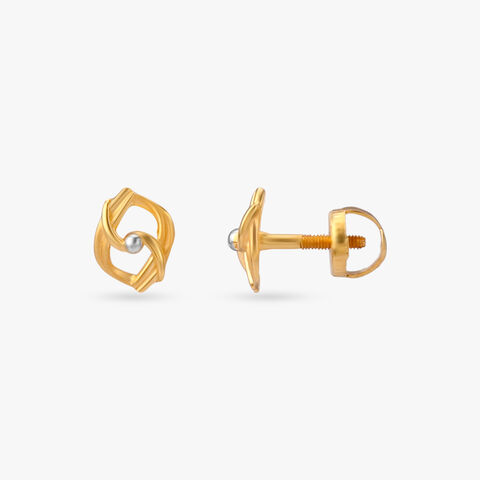 Mini Knot Gold Stud Earrings for Kids