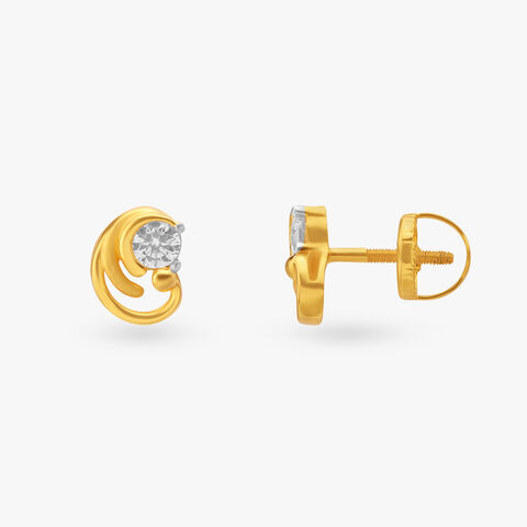 Swirl Gold Stud Earrings