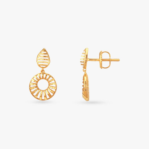 Sun Halo Gold Drop Earrings