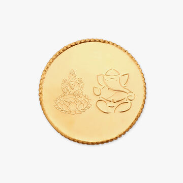 2 gram 24 Karat Gold Coin with Lakshmi Ganesha Motif