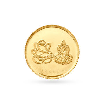 2 gram 24 Karat Gold Coin with Lakshmi Ganesha Motif