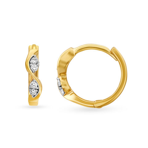 Twist Diamond Hoop Earrings
