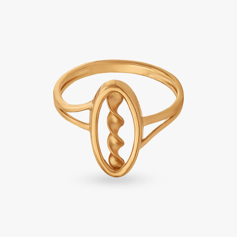 Linear Oval Gold Ring alternate view 1