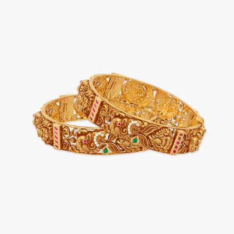 Royal Plumage Gold Bangles
