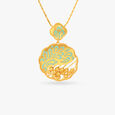 Edgy Enamel Pendant and Earrings Set,,hi-res image number null