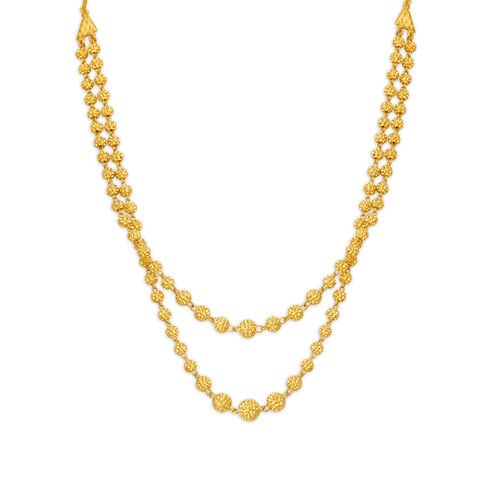 Exquisite Yellow Gold Dual Spiked Orb Chain
