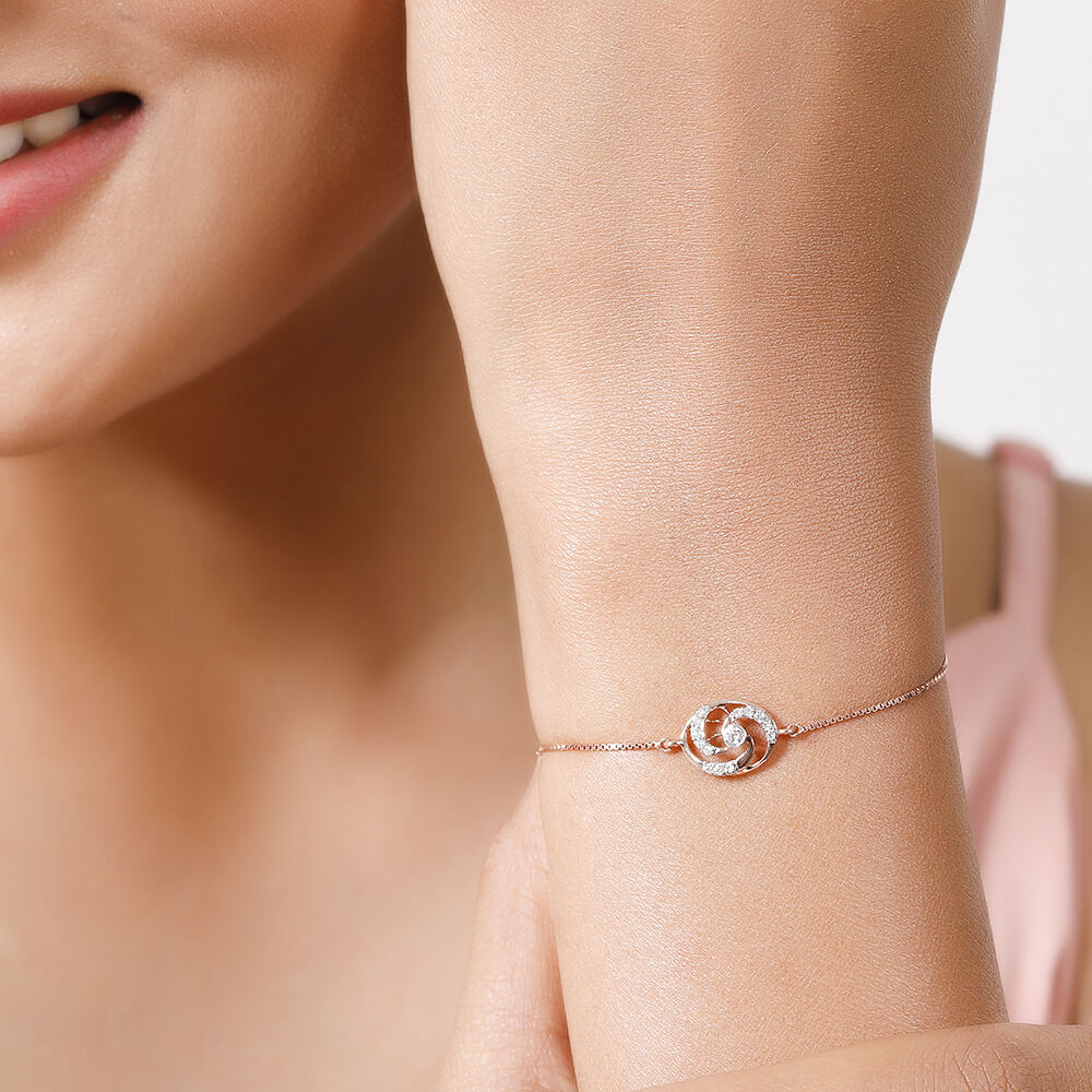 14KT Rose Gold Floral Delight Diamond Bracelet