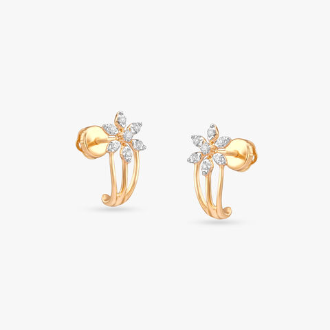Bloom Arc Diamond Hoop Earrings