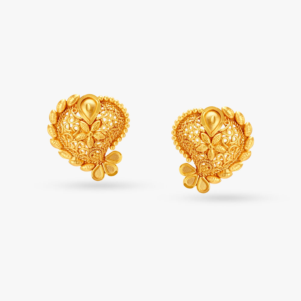 Mango shaped gold new arrivals earrings