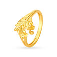 Glamorous Yellow Gold Floral Finger Ring,,hi-res image number null