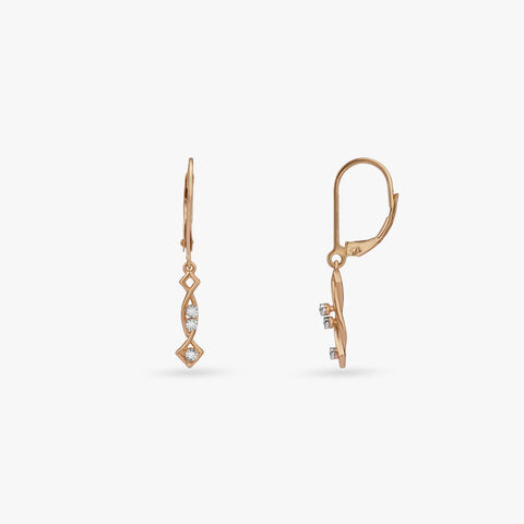 Vertical Rhythm Diamond Hoop Earrings