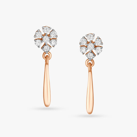 Floral Grace Diamond Drop Earrings