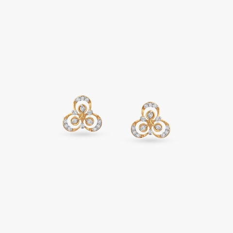 Clover Loop Diamond Stud Earrings