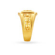 Square Carved Rugged Gold Finger Ring For Men,,hi-res image number null
