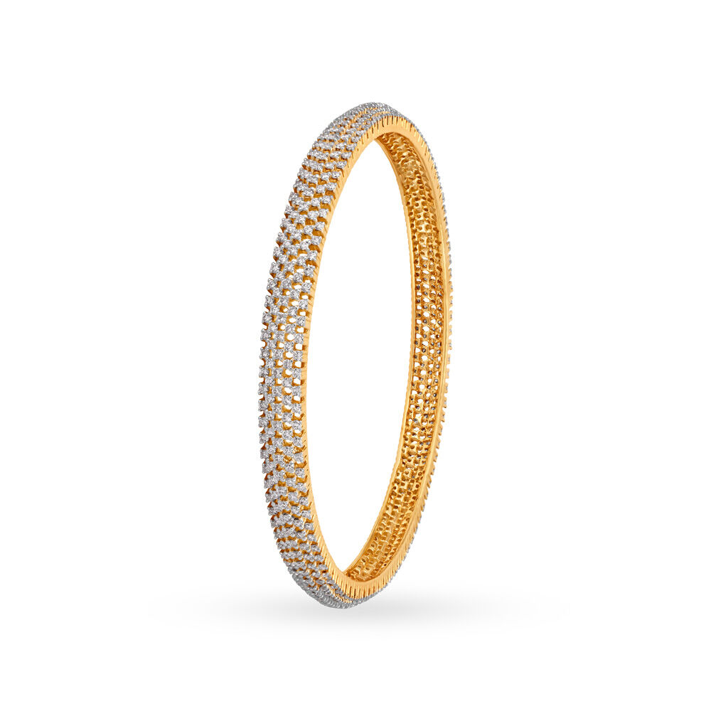 Single line diamond bangle tanishq sale
