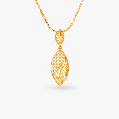 Rhapsodic Gold Pendant and Earrings Set